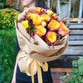 Golden Sunrise Rose Bouquet