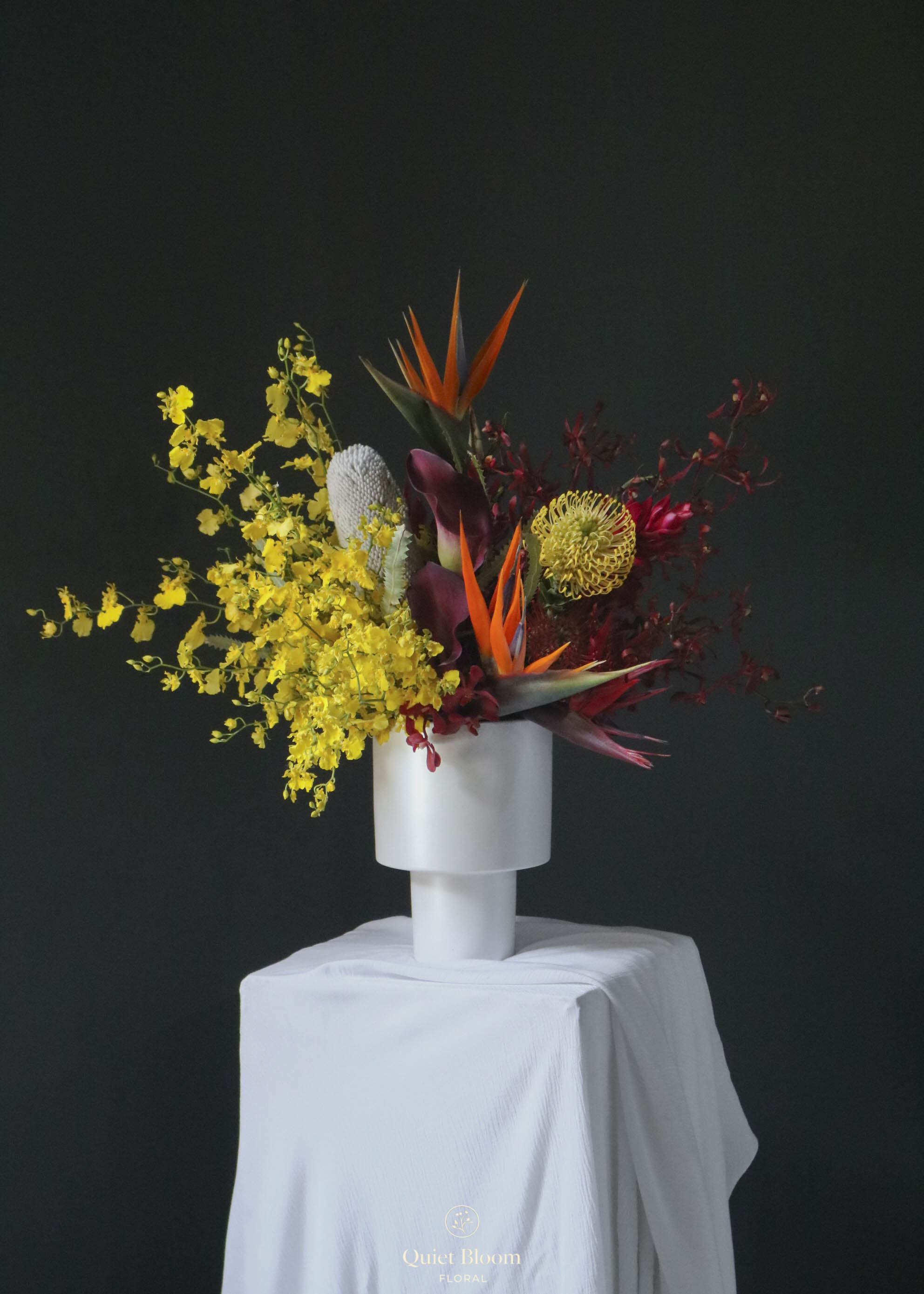 Modern Tropical & Native Ceramic Vase Arrangement