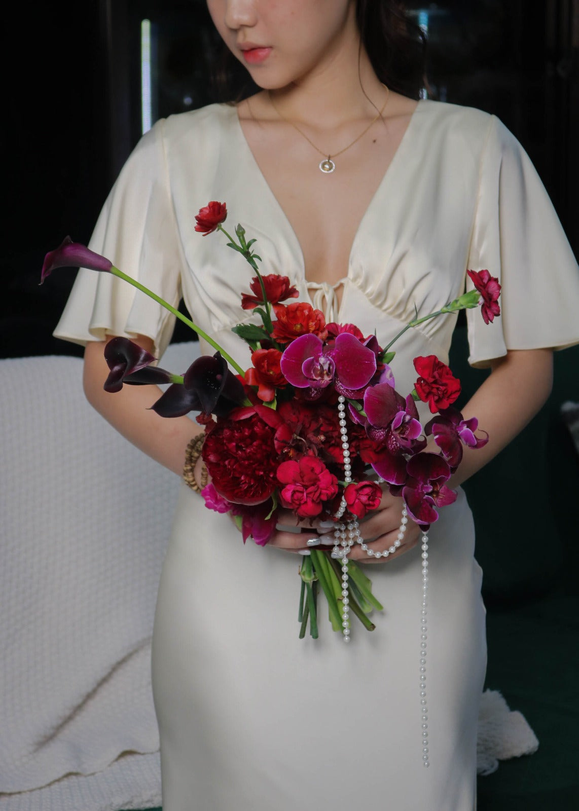 Ruby Orchid Bridal Bouquet