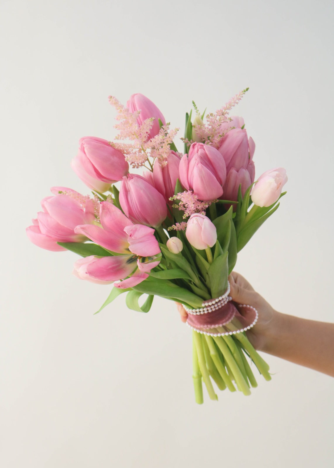 Pink Tulip Bridal Bouquet