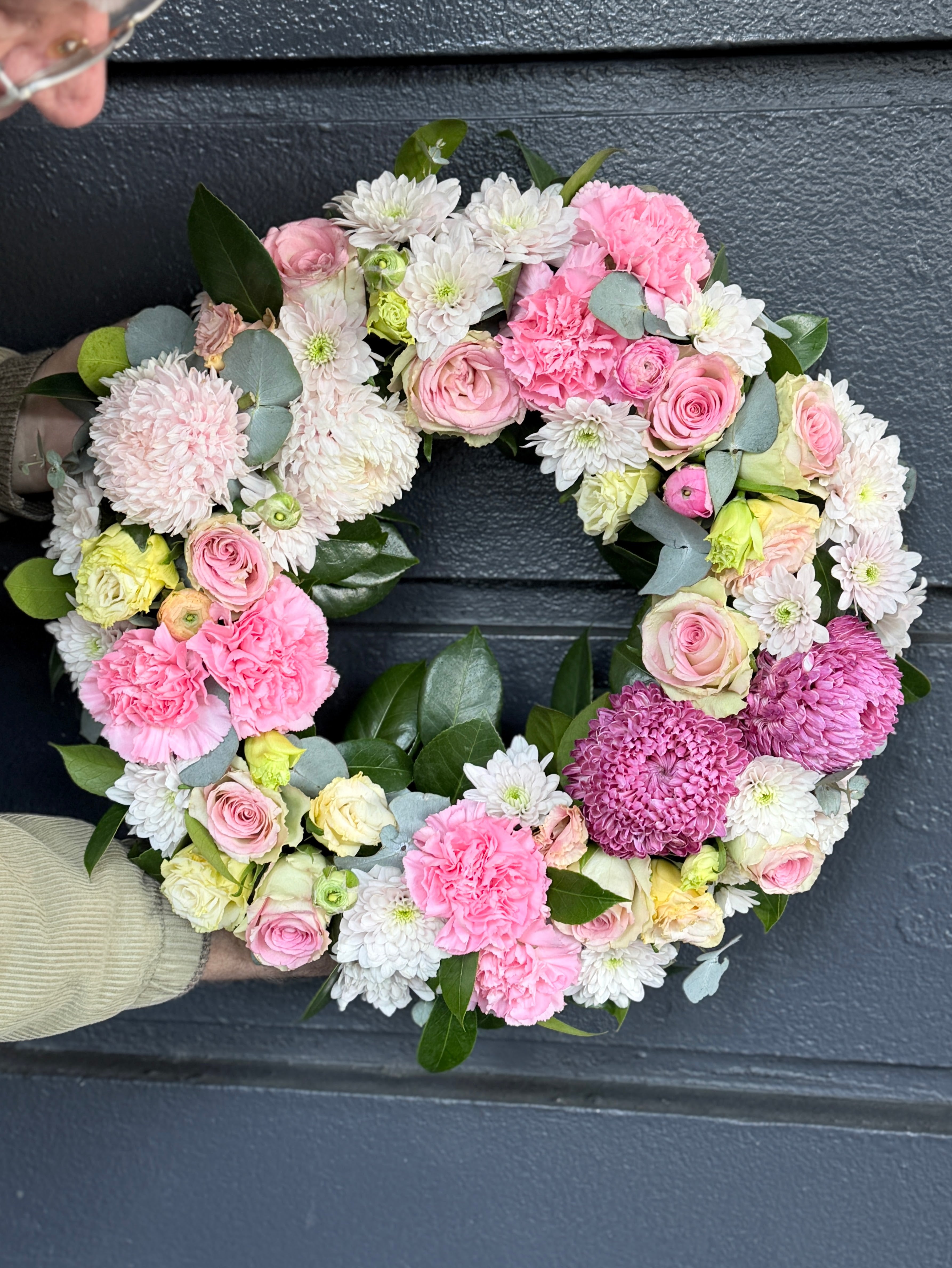 Blush Remembrance Sympathy Wreath (55cm)