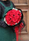 20 Red Roses with Baby’s Breath – Elegant Bouquet