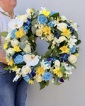 Blue & Yellow Serenity Wreath – Large