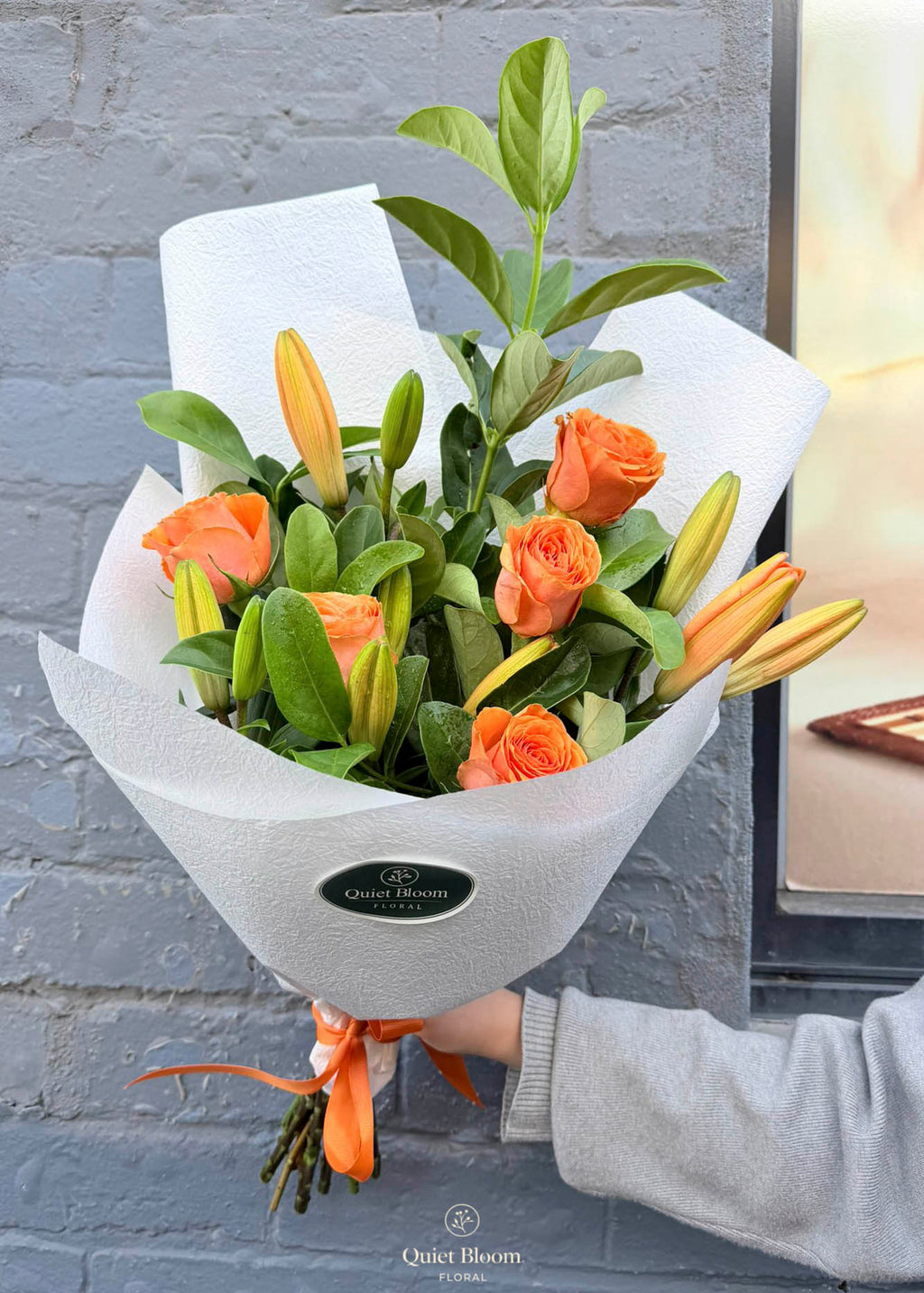 Orange Rose & Lily Bouquet