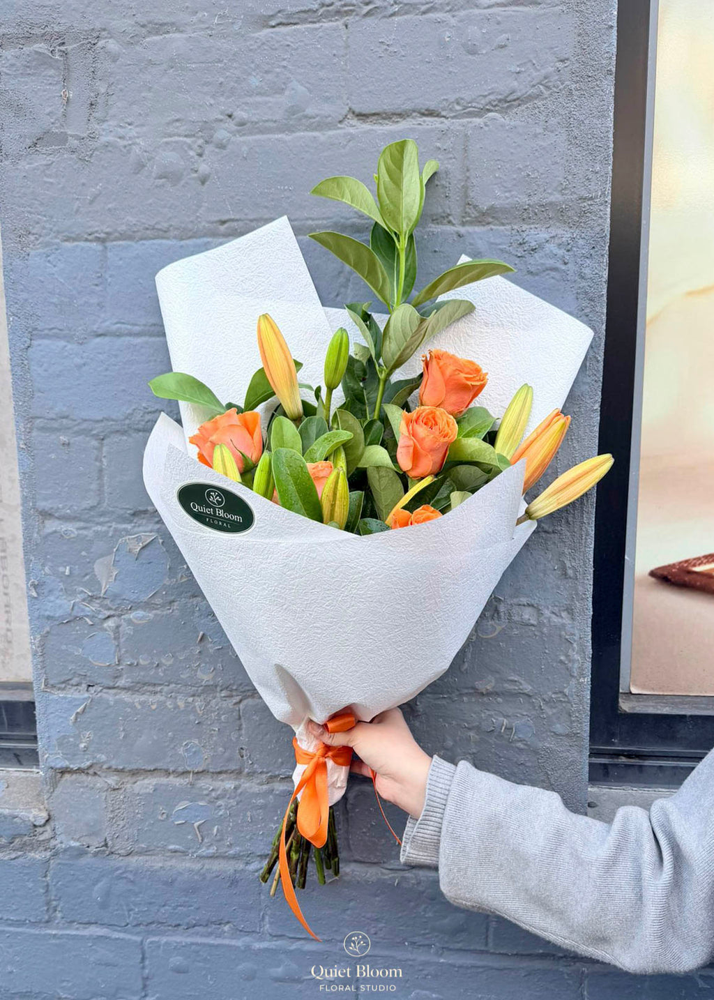Orange Rose & Lily Bouquet