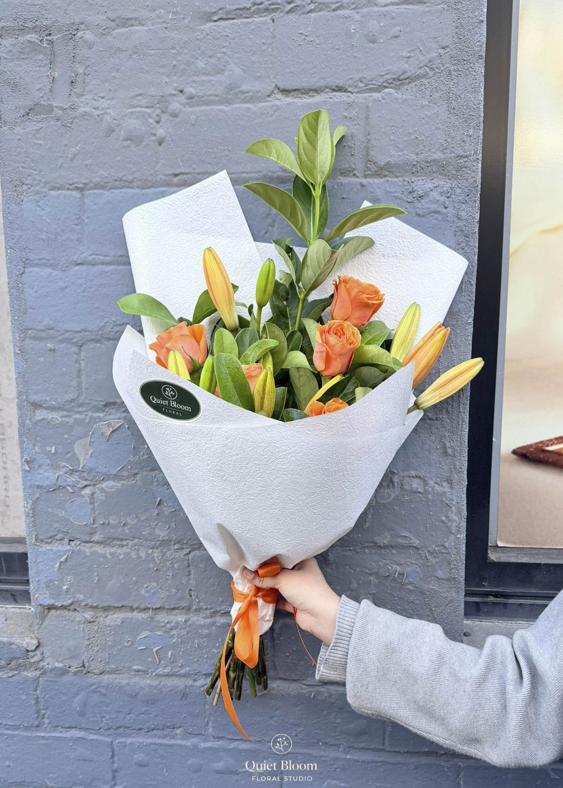 Orange Rose & Lily Bouquet