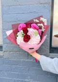 Blush Garden – Red Rose & Pink Hydrangea Bouquet