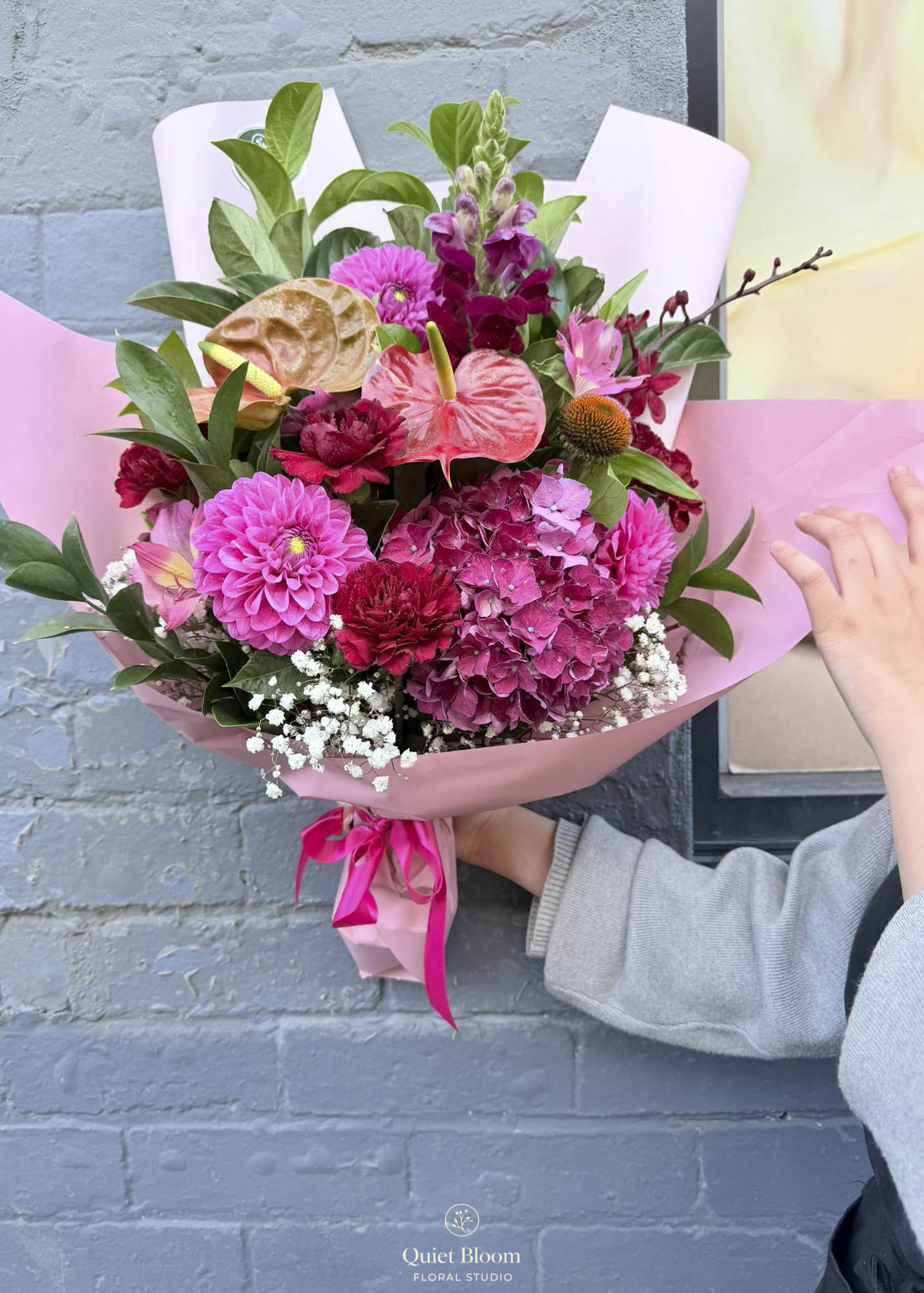 Cheerful Garden – Mixed Seasonal Bouquet with Greenery