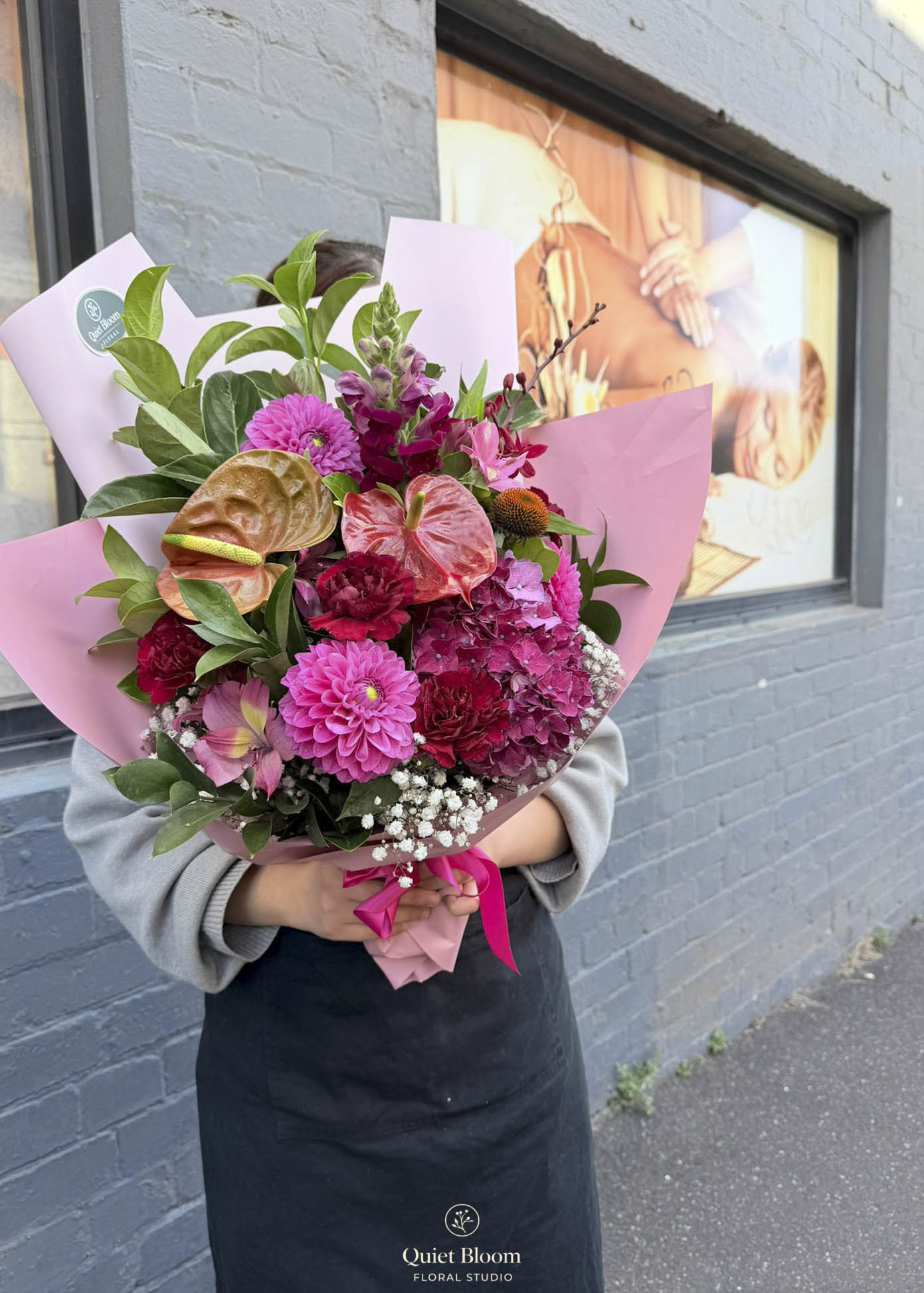Cheerful Garden – Mixed Seasonal Bouquet with Greenery
