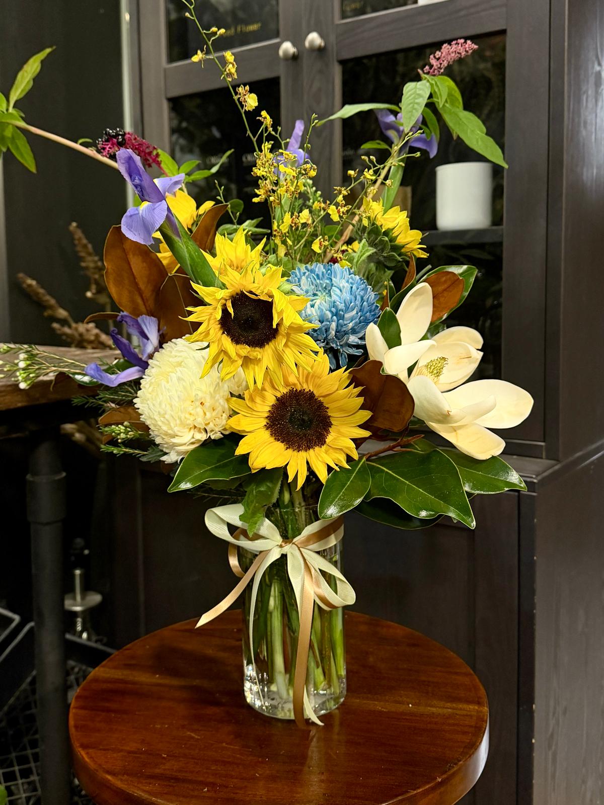 Golden Garden Vase Arrangement