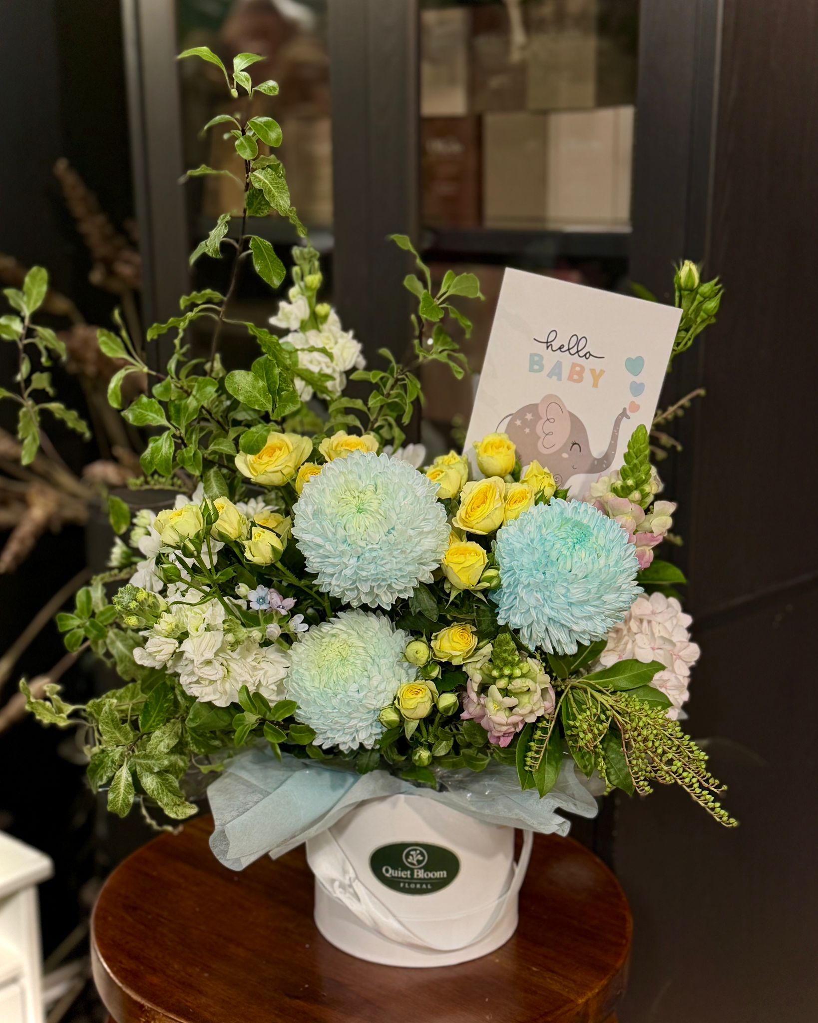 Hello Baby Boy Flower Box