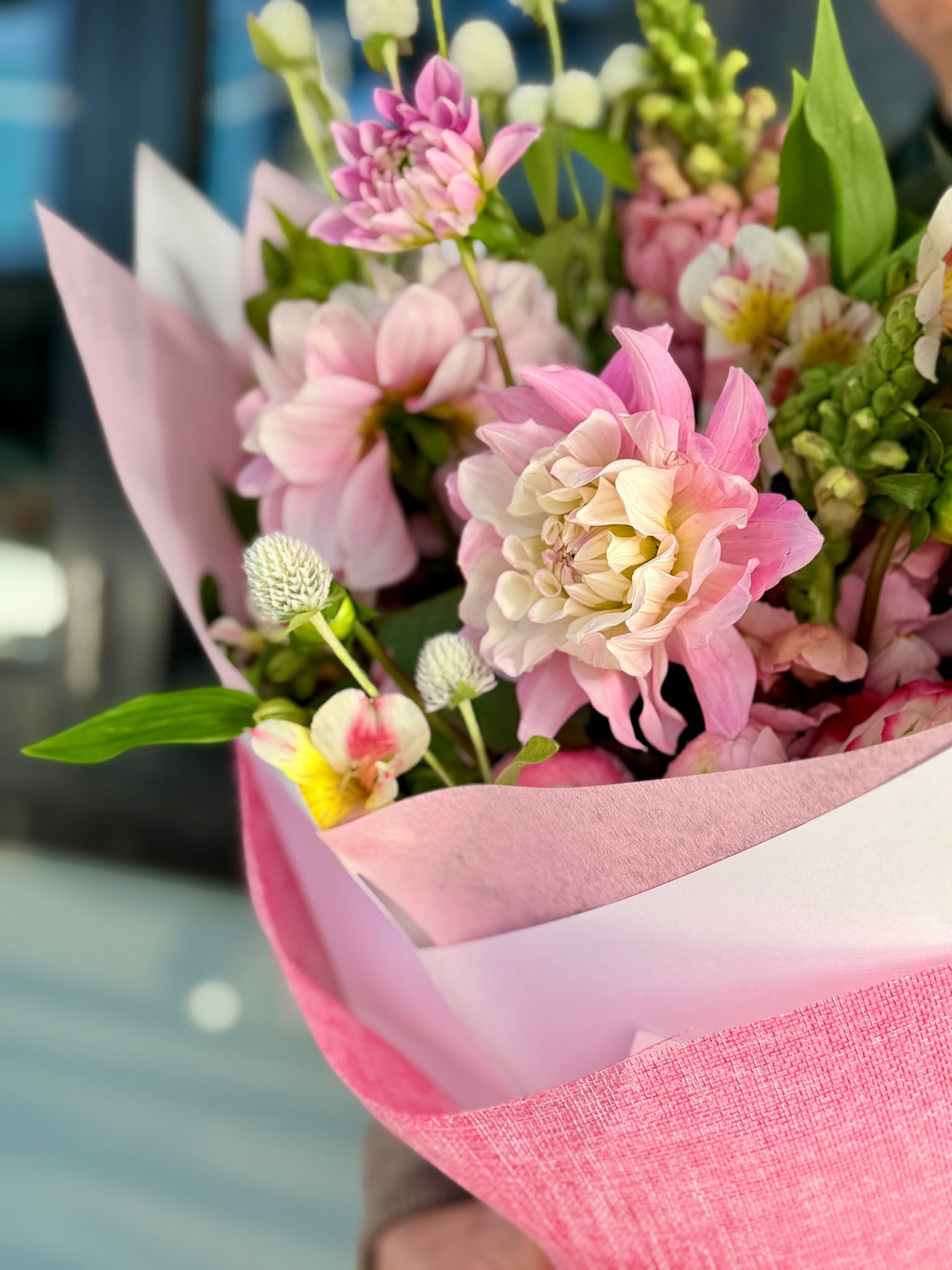 Pink Dahlia Garden Bouquet