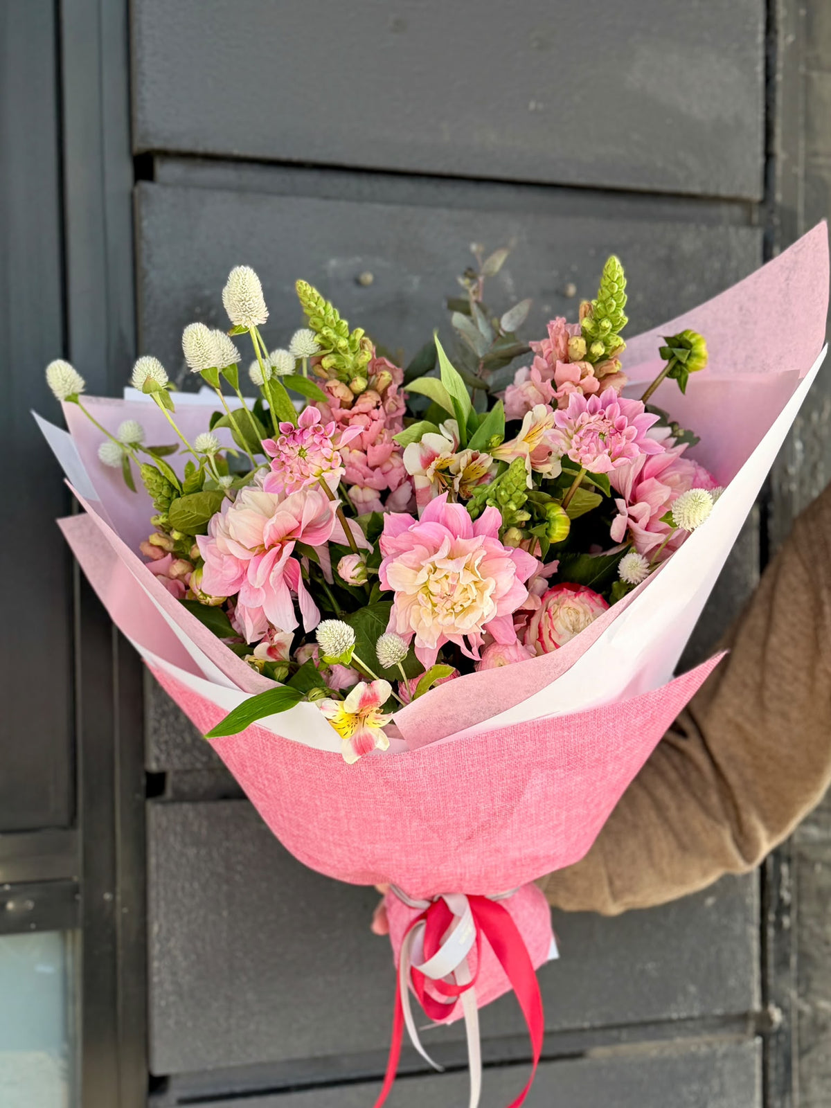 Pink Dahlia Garden Bouquet