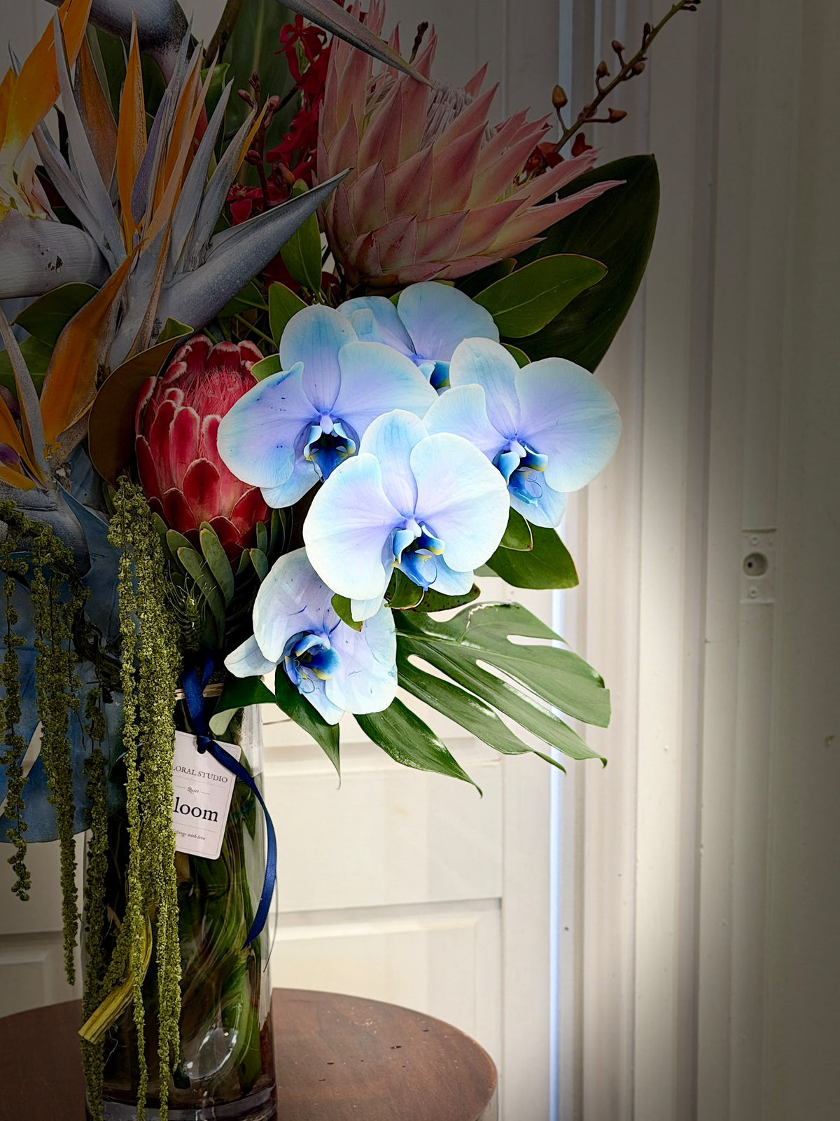 Tropical Statement – Orchid & Protea Arrangement