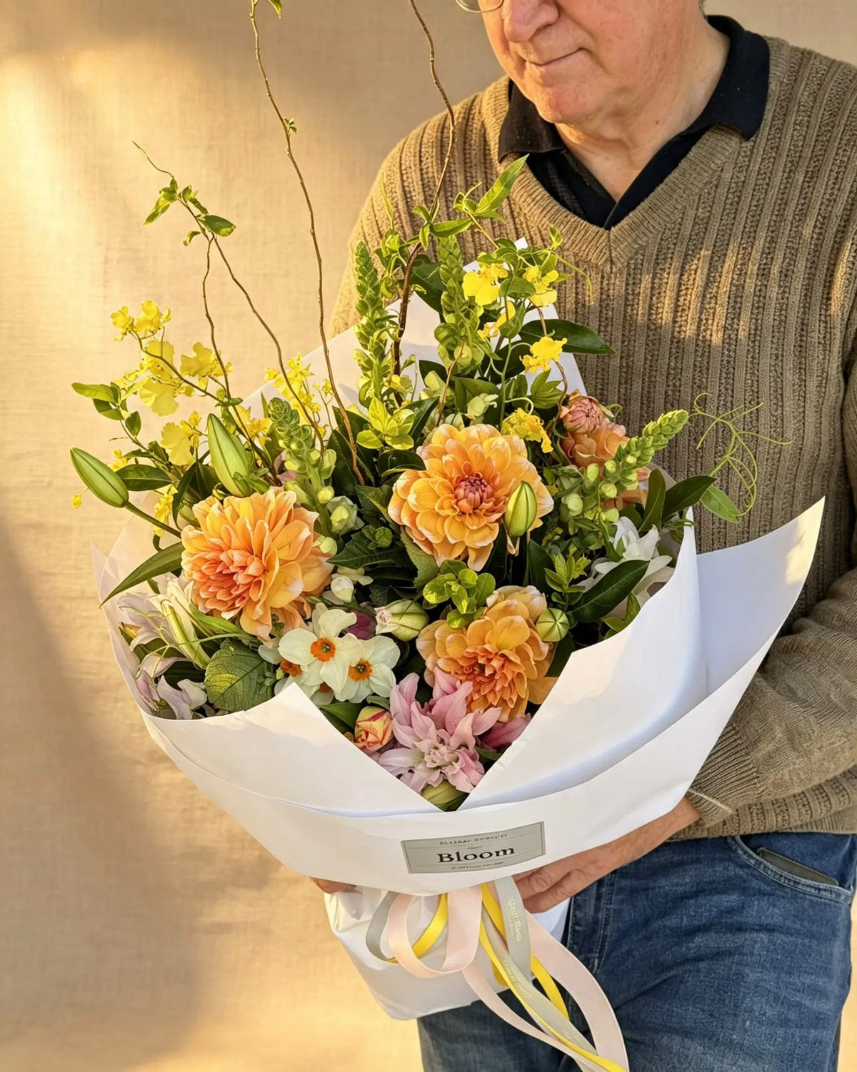 Apricot Dahlia – Garden Style Bouquet