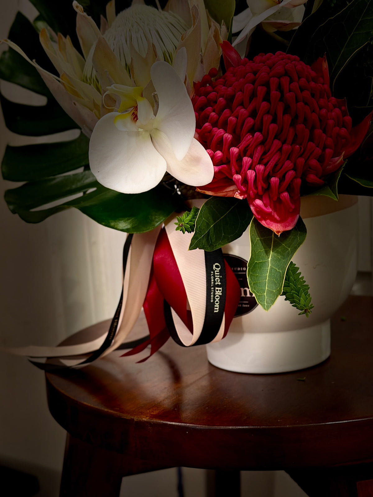 Orchid & Anthurium Sculptural Arrangement