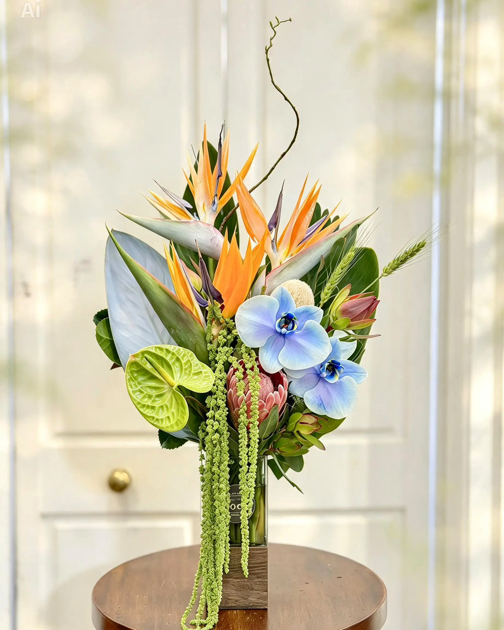 Tropical Statement – Orchid & Protea Arrangement