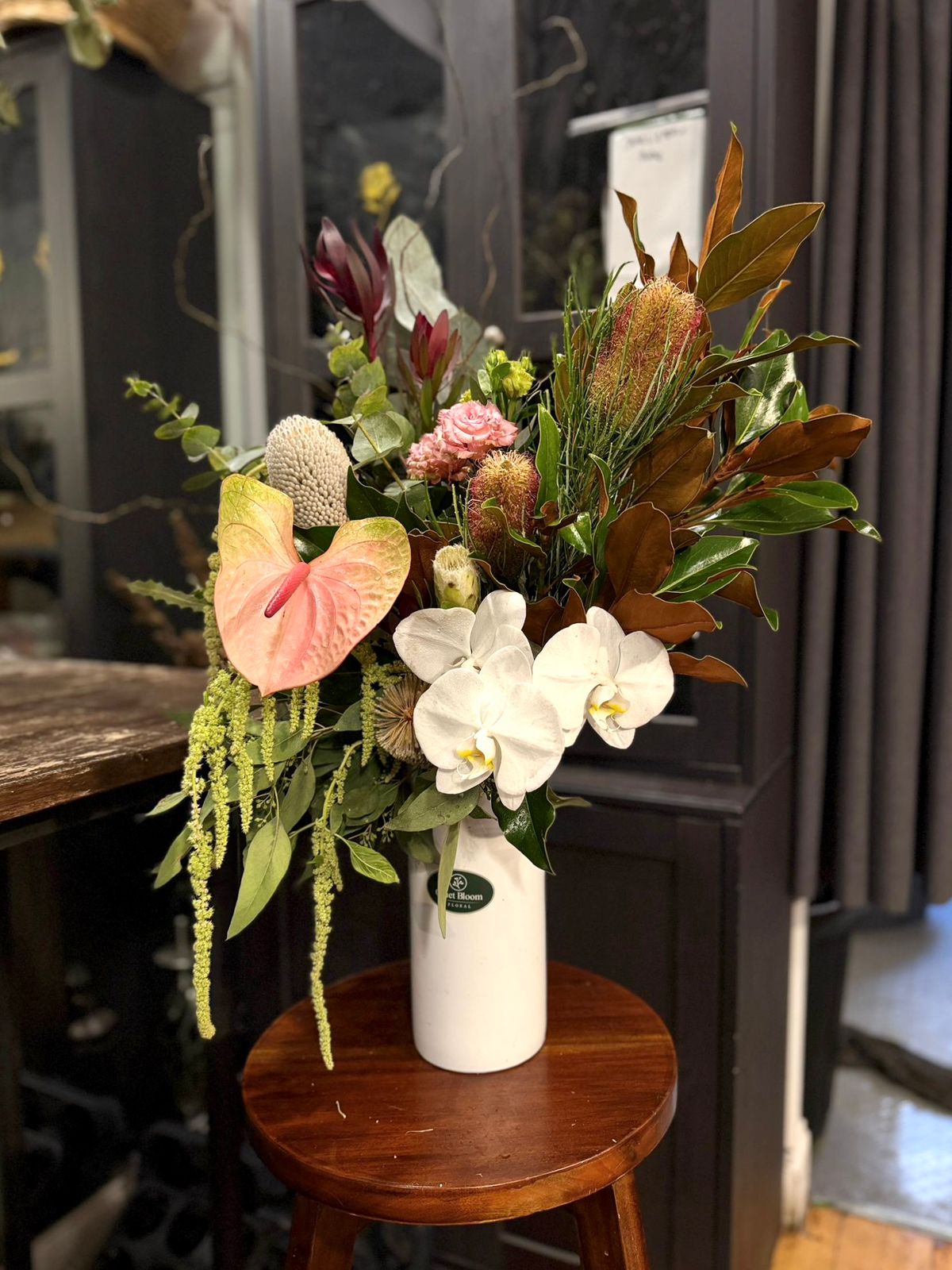 Native Orchid Vase Arrangement